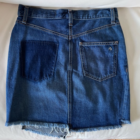 Rag & Bone Eddy Dive Denim Asymmetrical Mini Skirt - Picture 6 of 6